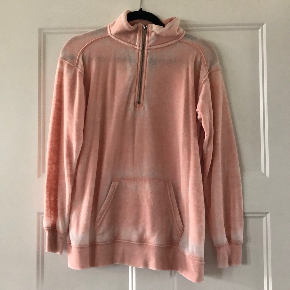 💜Distressed quarter zip